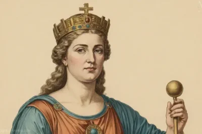 Vintage dibujo que representa a Minerva como una deidad romana que simboliza sabiduría