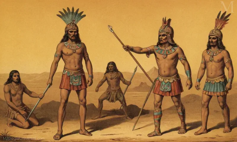 Ilustración vintage que retrata El Sacrificio Humano de Niños, un complejo ritual de sacrificio humano de los aztecas con su significado histórico y cultural.