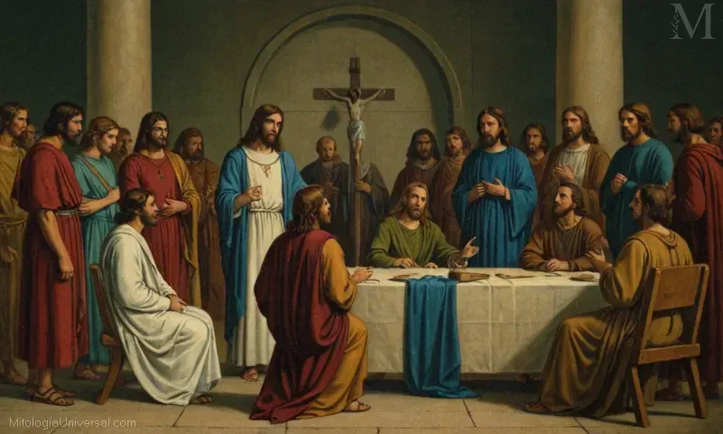 Obras de arte vintage con críticas sobre la teoría de la mitología de Jesús con análisis y debate de historiadores en la visión histórica.
