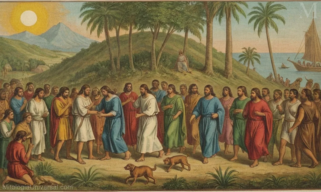 Ilustrado cronograma que muestra acontecimientos clave de la historia cristiana mientras destaca su significado religioso.