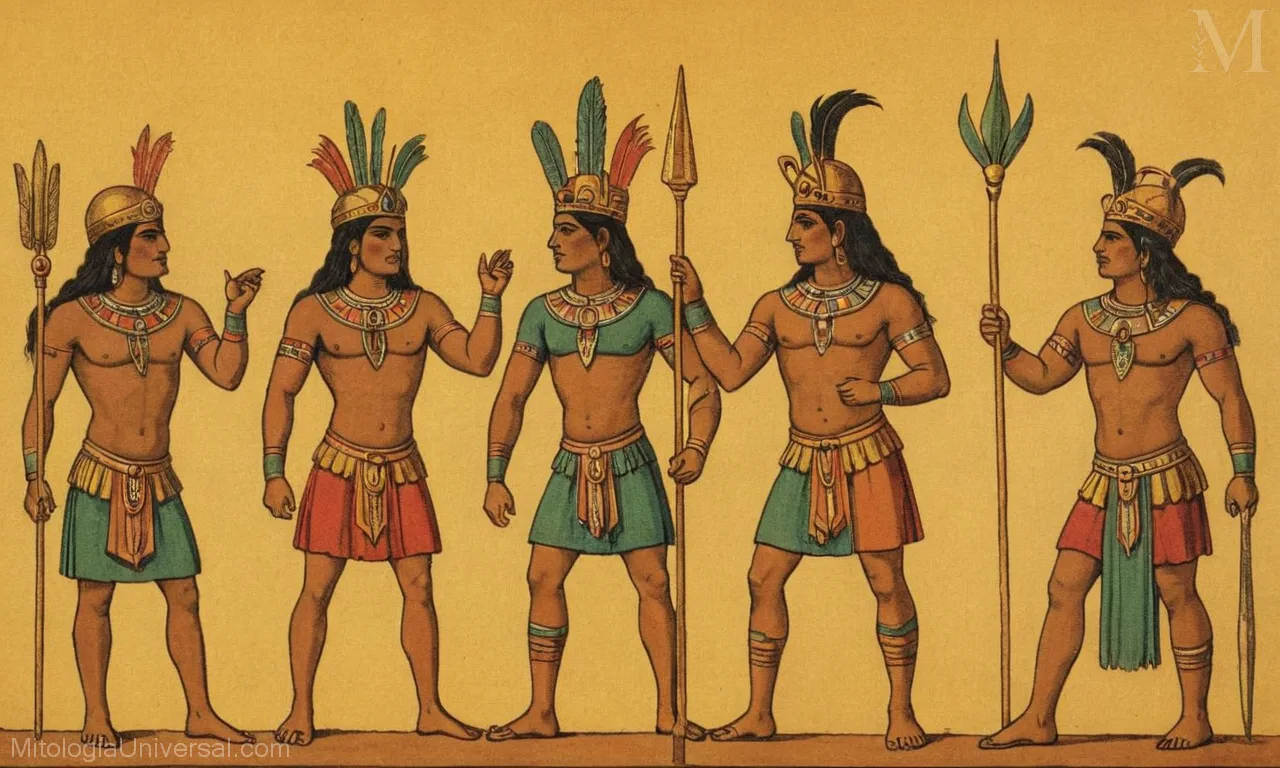 Ilustración mostrando los dioses y las creencias en la antigua mitología inca tras la muerte.