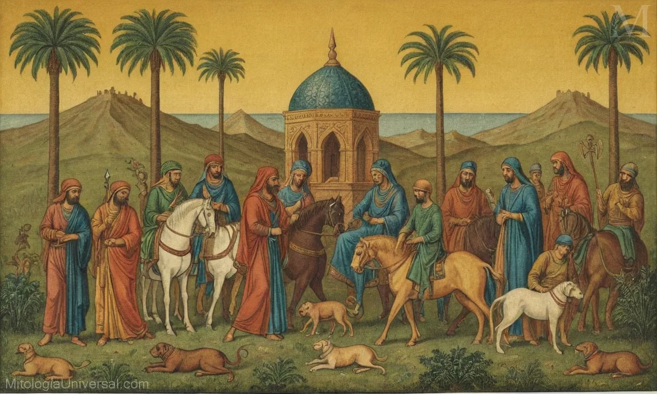 Ilustración de un antiguo profeta islámico, Mahoma, en su papel como el último profeta de los islams diversas creencias y narrativas.