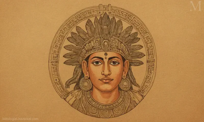 Ilustración de la antigua deidad Mixcoatl llamada por el emperador azteca