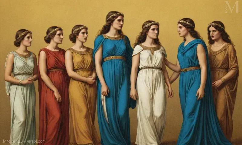 Ilustración vintage de Moiras