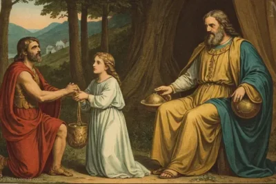 Imagen vintage de Neit del libro de mitología alemán Neit: Miología ComPLETA e Atractiva. Una figura paterna sabia y amorosa.