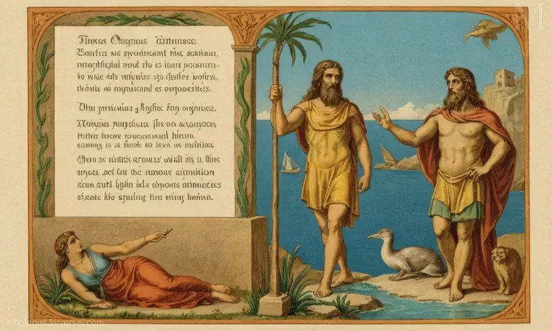 Ilustración vintage con las sirenas Nereida y Doris de la mitología griega junto a sus hermanas, ilustrando La Familia del Nereo.