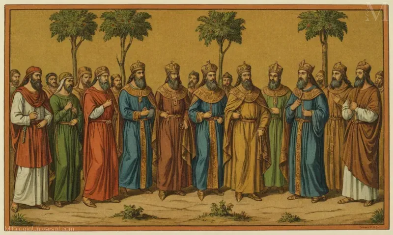 Un resumen de una línea del resumen de Génesis en la Biblia Hebrea y Talmud, que presenta extractos de los Libros de Génesis, Éxodo y Salmos, discutiendo predicciones de eventos futuros.