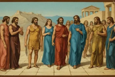 Ilustración vintage de olímpicos griegos - dioses