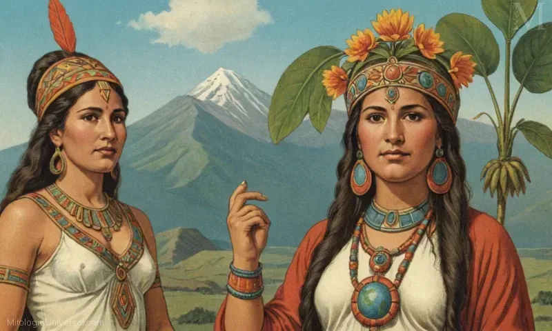 Ilustración vintage de Pachamama