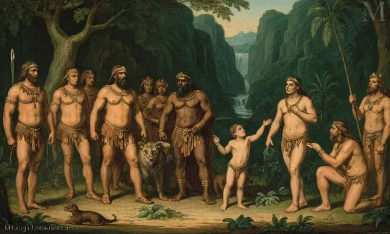 Ilustración de Pigmies de la mitología antigua