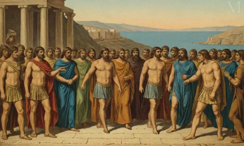 Imagen vintage de El legado de Polyfenos de Polyfemos, que cuenta la historia y los mitos de los ciclopes griegos.