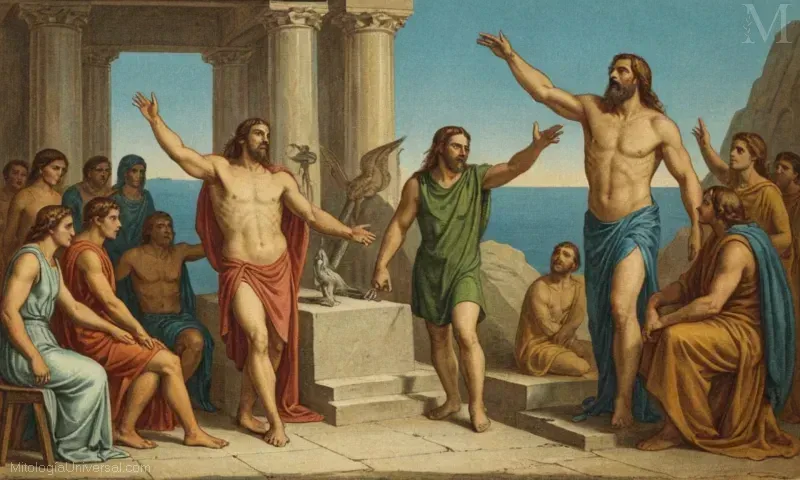 Obras de arte vintage que ilustran la historia mitológica de Prometeo desafiando a lo divino.