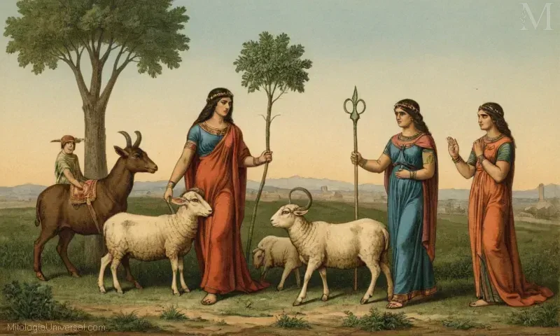 Grabado vintage que representa Ramera en mitología babilónica con un significado simbólico de pastorear las almas de vuelta a la naturaleza y al renacimiento, significando ciclos de vida y muerte. Esta descripción muestra el símbolo visual inicial y su interpretación contextual en un contexto histórico. Para ampliar la comprensión: Esta figura enigmática también se interpreta como una encarnación de sabiduría, nutrición y renovación por algunas interpretaciones. A menudo se le muestra con una oveja o una cabra, posiblemente representando su papel como tutora y benefactor. En términos modernos, la historia de Rameras tiene relevancia para temas como la conservación ambiental y la vida sostenible. El carácter enigmático podría representar la esencia del compromiso de las humanidades con la naturaleza. Ramera se origina de Babilonia, una antigua civilización mesopotamiana. Es una figura tanto en las mitologías sumerias (Sabi) como babilónicas (Rami). Históricamente, Babilonia se caracterizó por prácticas agrícolas como el arado, la siembra de semillas a través de cestas tejidas, y el trillado de trigo. La importancia de la agricultura se puede ver en la prominencia dada a historias mitológicas con figuras agrícolas. Esta figura enigmática simboliza así una compleja combinación de roles de diversos aspectos de la historia humana en diferentes geografías. De su imagen en el antiguo Egipto para Hathor (diosa de amor, belleza y música), pasando a la diosa romana Ceres (diosa de la agricultura) o Babilonian Ramera, su presencia simbólica es un intrigante vínculo histórico. Su historia no sólo sirve como una conexión fascinante entre varias civilizaciones, sino que su estatus como figura guardiana de la vida sugiere paralelos a los principios de conservación científica, reflejando nuestra necesidad de protección de la naturaleza y la vida en la era moderna.