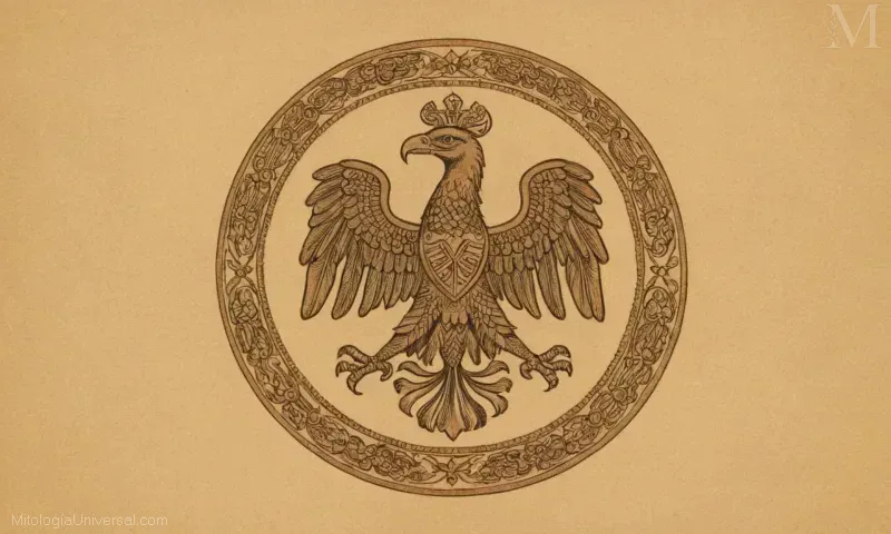 Logo Vintage para el grupo cultural folklore mexicano Sanzuwu: Cuervo Sol Mitos y Culturas. Este símbolo se origina de la mitología azteca y representa un águila y serpiente entrelazada.
