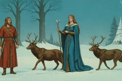 Ilustración vintage de Skadi