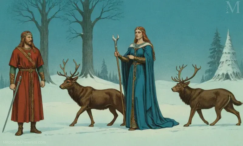 Ilustración vintage de Skadi