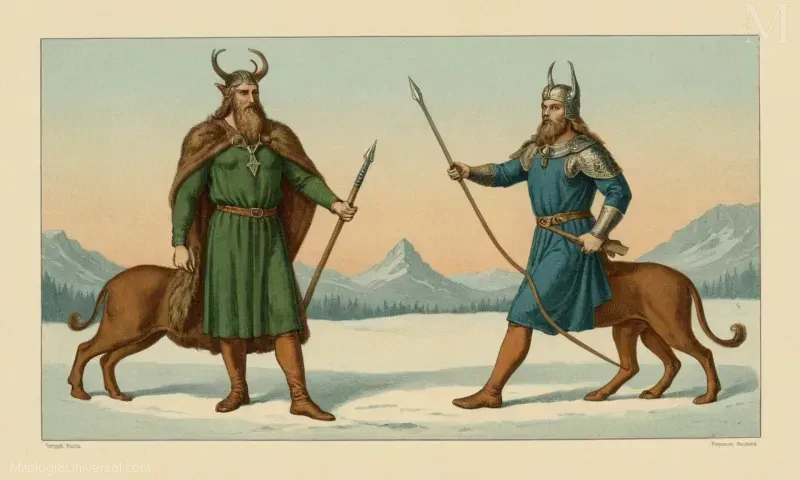 Ilustración de Susa (Anahita) o Skadi, la diosa Norse/Danic que representaba a la caza de invierno y salvaje. Tenía poderes sobre caza, invocaciones, curación y fertilidad.