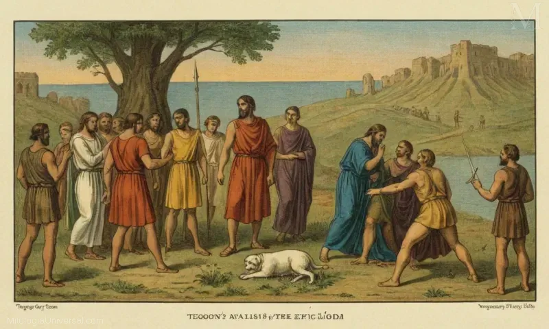 Ilustración vintage del análisis de Teogonia