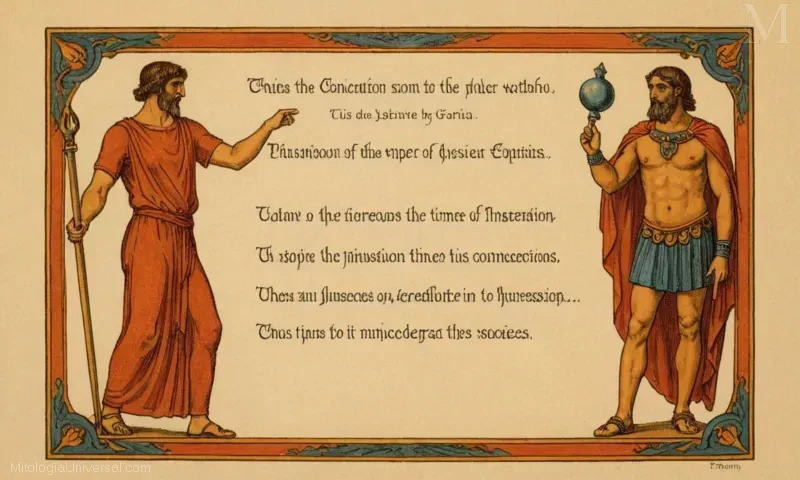 Frases latina vintage impresos en papel que describen Origen de los Teseo y Jason Legends - refiriéndose a la historia de Teseo y su mentoría por el sabio instructor Gaia. Esto refleja un aspecto filosófico con conexiones con el heroísmo, la mentoría y la mitología. Esto también podría incluir información sobre la literatura griega antigua y su influencia en otras culturas o sociedades que puedan haber adoptado mitos y narrativas similares como propios. El tema es probablemente de la región alrededor de la antigua Grecia donde leyendas de Teseo y sus explotaciones fueron ampliamente distribuidas. En resumen, una descripción tan concisa pone de relieve una pieza o evento originario de este tiempo y lugar específico con fuertes conexiones con la naturaleza humana y su búsqueda de sabiduría y heroísmo.