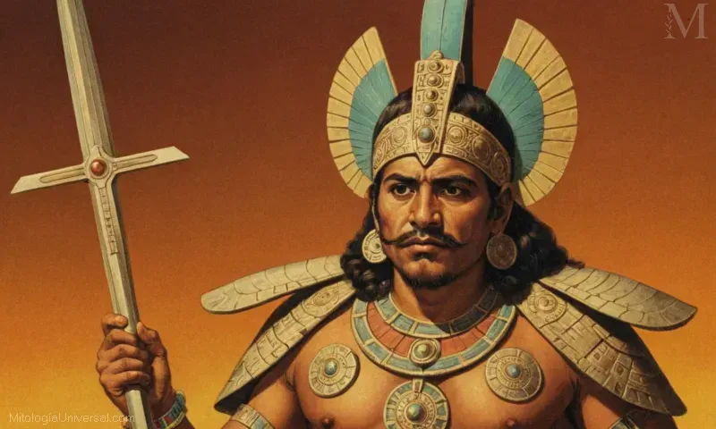 Ilustración vintage de Tezcatlipoca