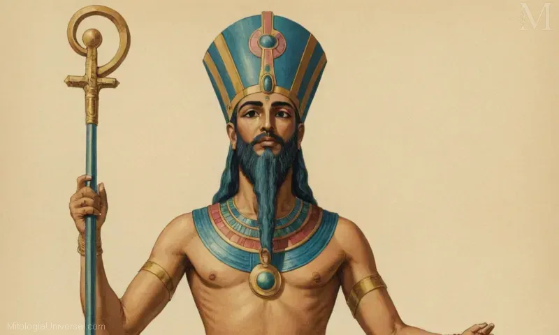 Imagen vintage del dios egipcio Thoth, representado como deidad sabia y centrada en el aprendizaje en la adoración.
