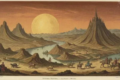 Imagen Vintages de Tortuga Negra mencionada en mitología como origen y punto final de varias historias mitológicas.