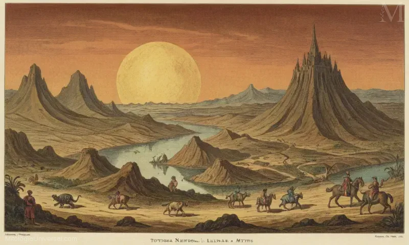 Imagen Vintages de Tortuga Negra mencionada en mitología como origen y punto final de varias historias mitológicas.