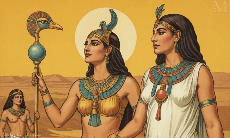 Imagen vintage de Goddess Nut, creador y conexión con el dios del sol egipcio antiguo Ra.