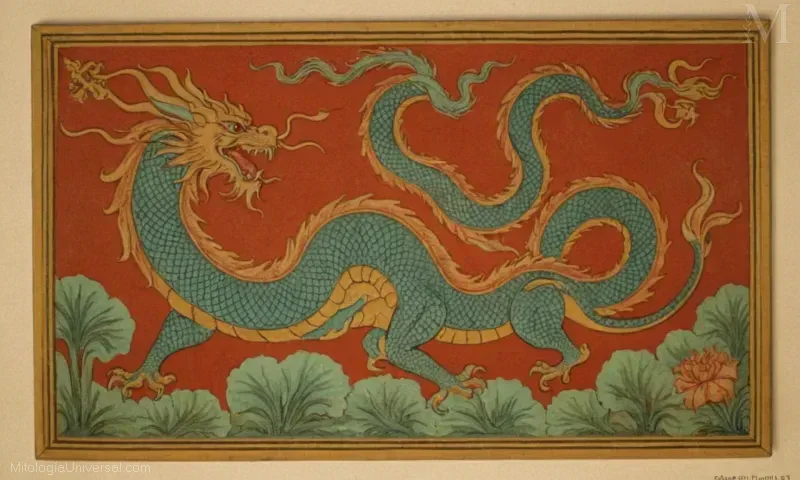 Placa de dragón chino Vintage que representa a Xiezhi