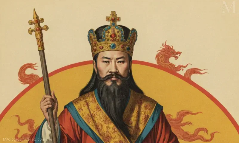 Ilustración de Yan Wang como El Rey del Infierno en la mitología china.