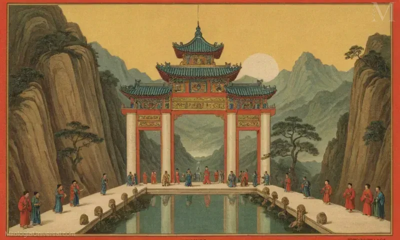 Guía Vintage sobre Yuanshi Tianyun (también conocido como Puerta del Cielo) con Atributos y Poderes detallando su papel en la cosmología china y las prácticas espirituales.