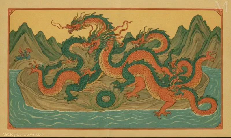 Vintage ilustración de El legado del Zhigua de Zhigua, una variedad de historias chinas inusuales.